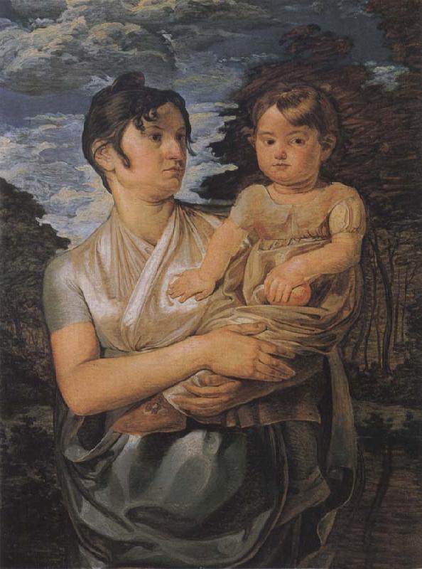 Philipp Otto Runge The Artist-s Wife and their Young Son oil painting picture